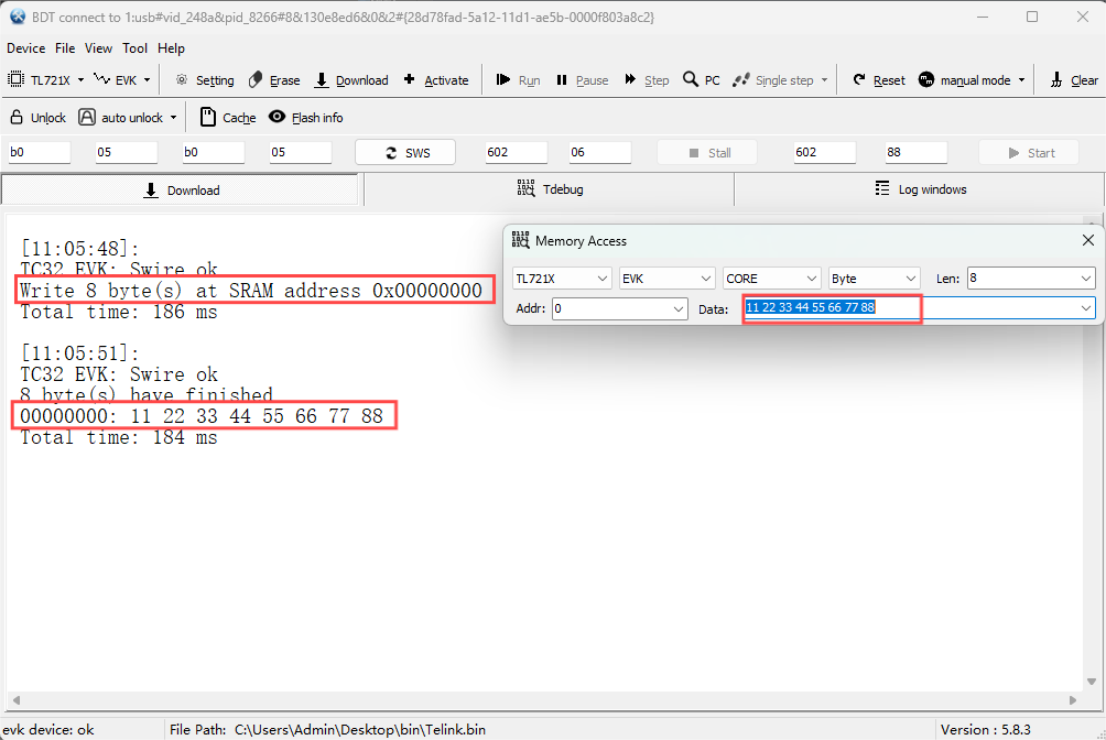 Set data and initiate writing