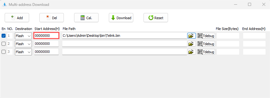 Set offset address
