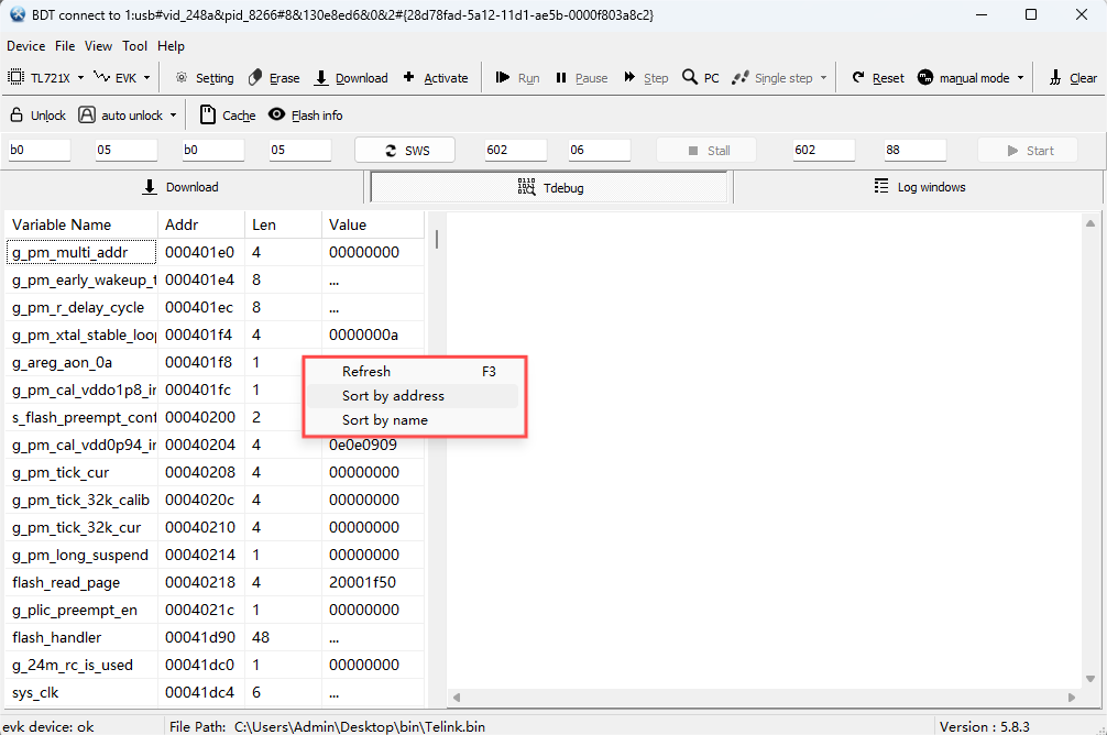 Sort variable by name