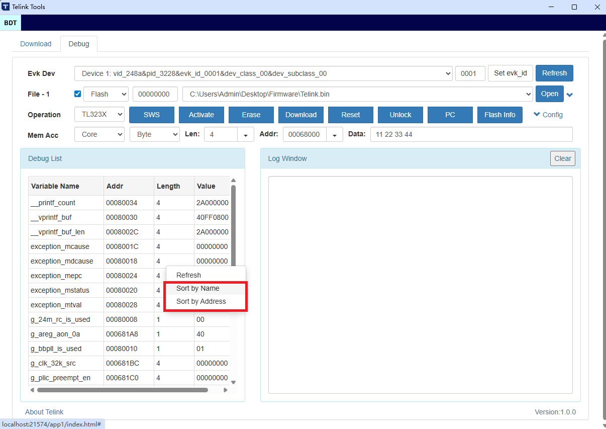 Sort Variables by Name