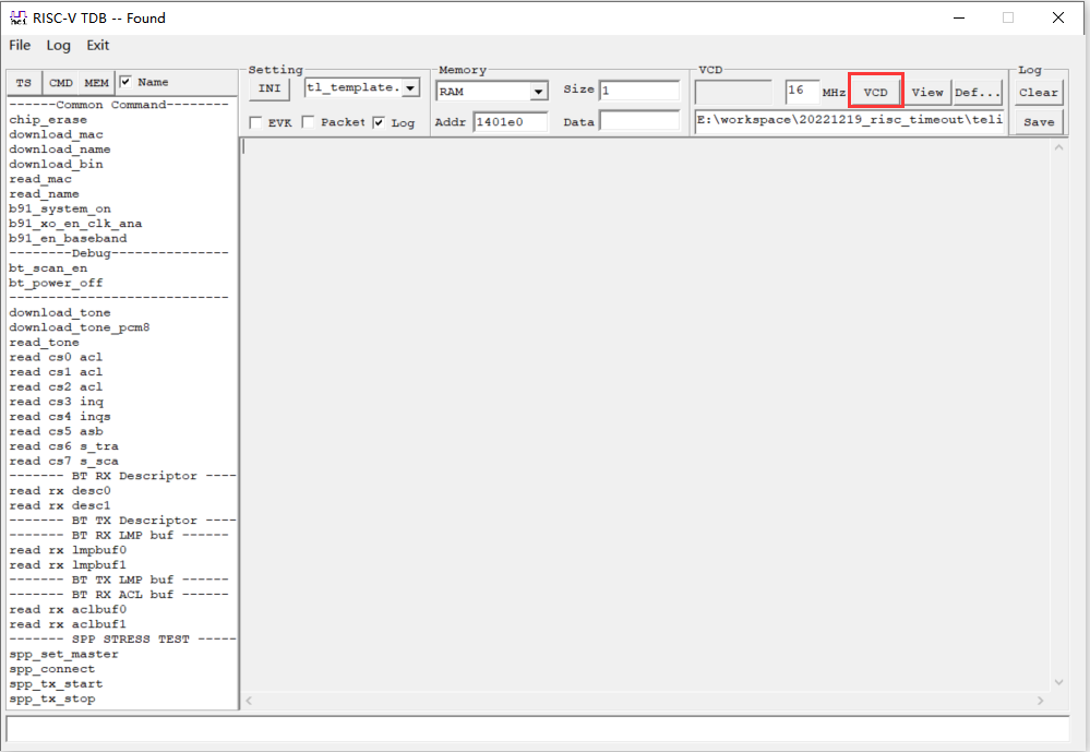 Start the VCD function