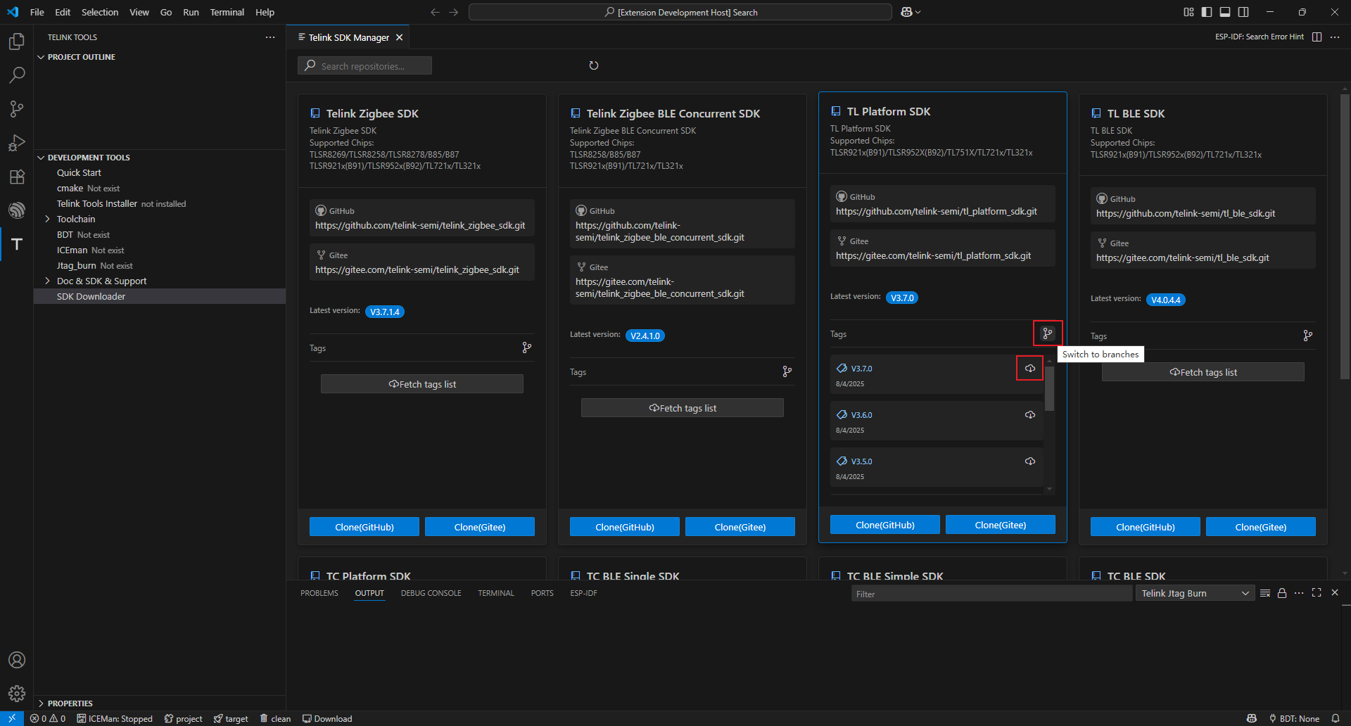 Checkout Tags or Branch