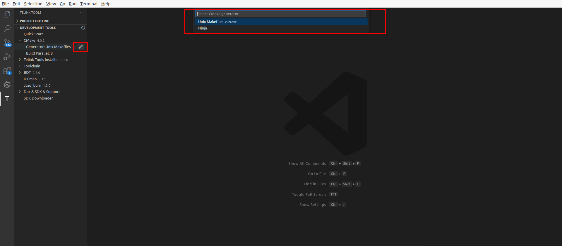 Select Cmake Generator