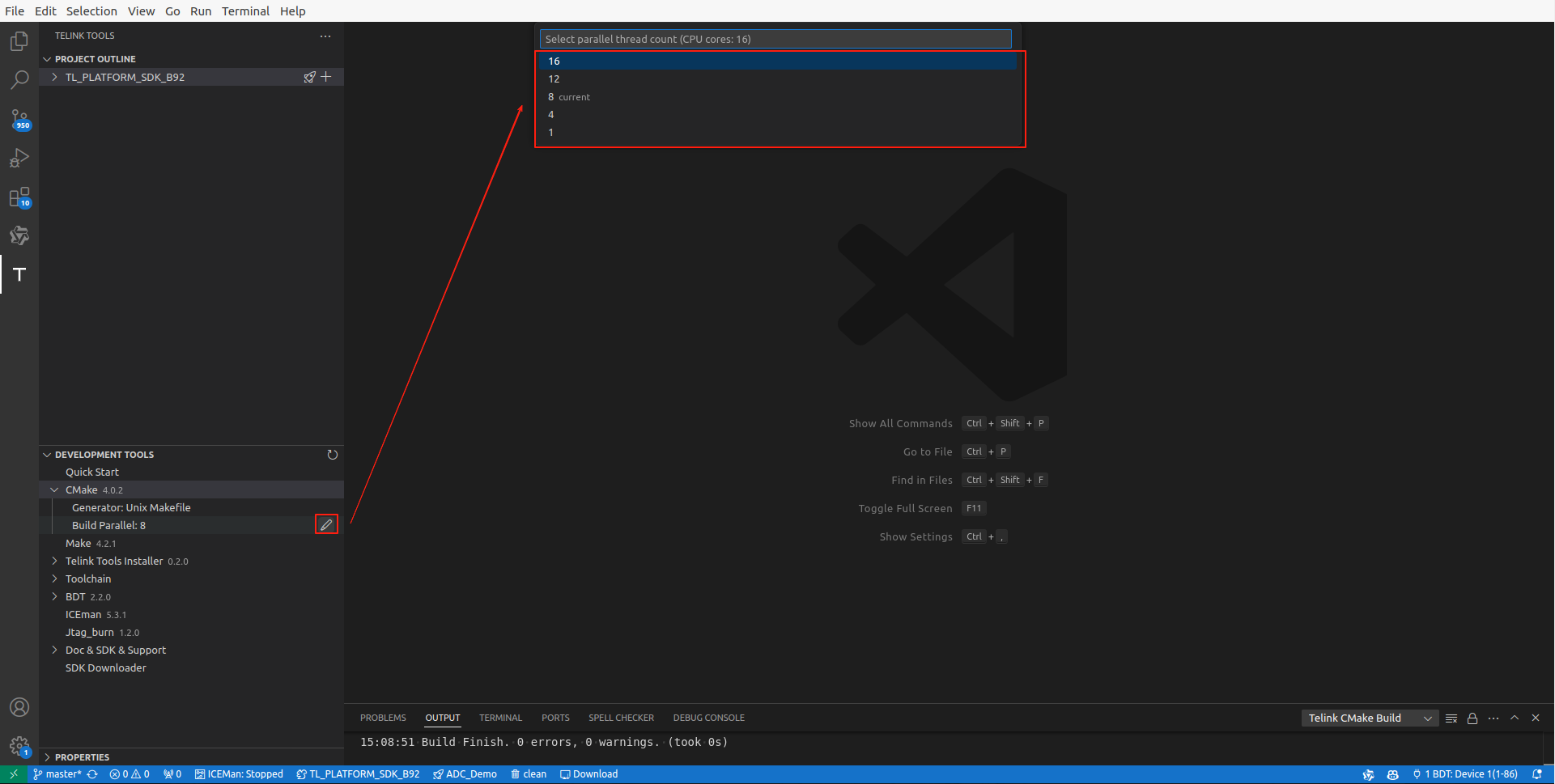 Configure the Quantity of Build Threads