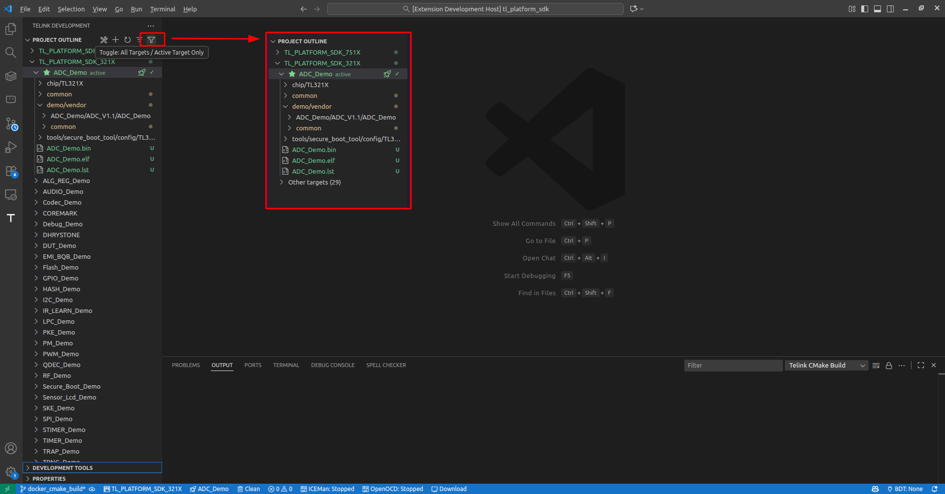 Project Outline Filter Mode