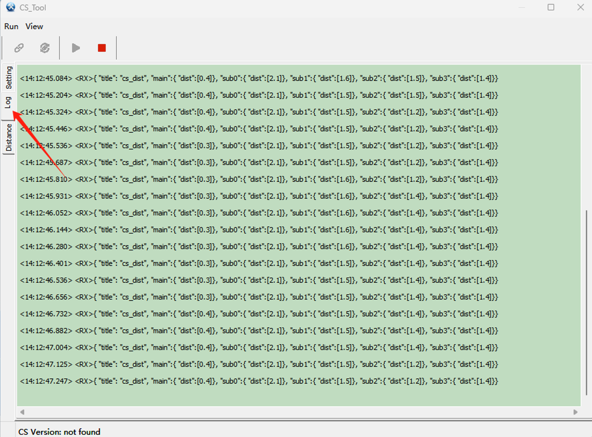切换到“log”标签