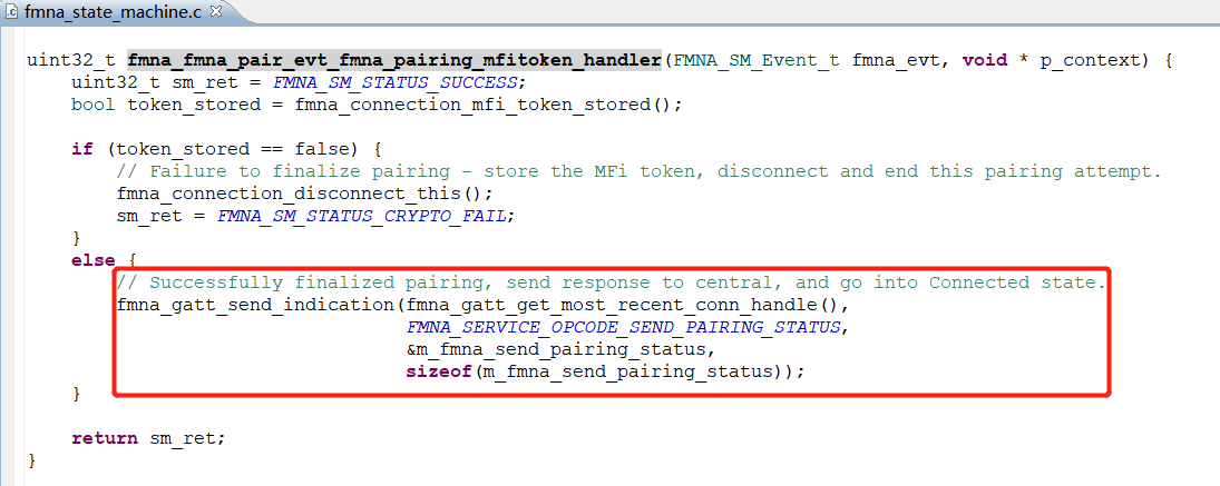 Send pairing status Send pairing status