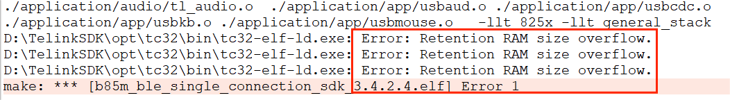 deepsleep retention size超过32K时错误提示
