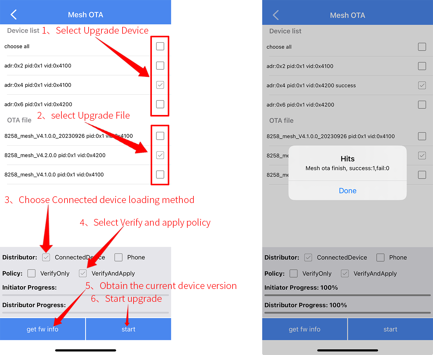 iOS verify and apply方式升级步骤 & 升级完成界面