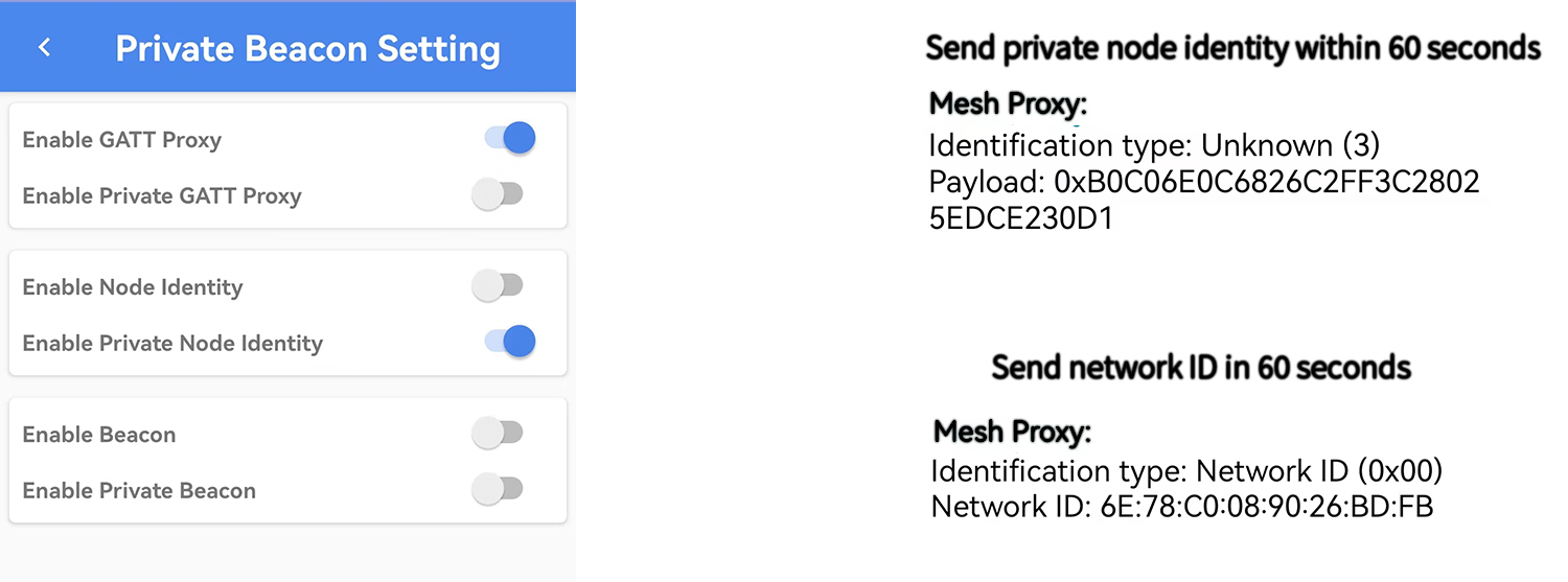 Config GATT Proxy + Private Node Identity & 广播类型