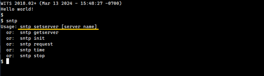 sntp setserver