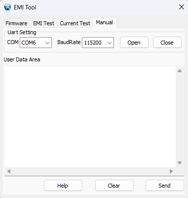 TLSR9118 EMI工具用户指令测试界面