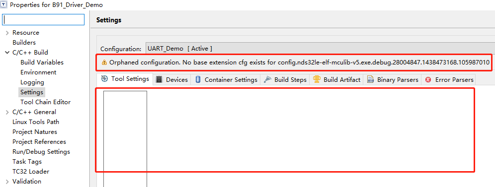 Orphaned configuration