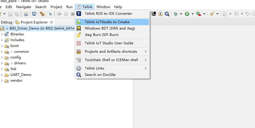 Telink IoTStuio to Cmake