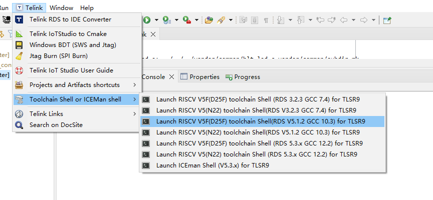 select toolchain shell
