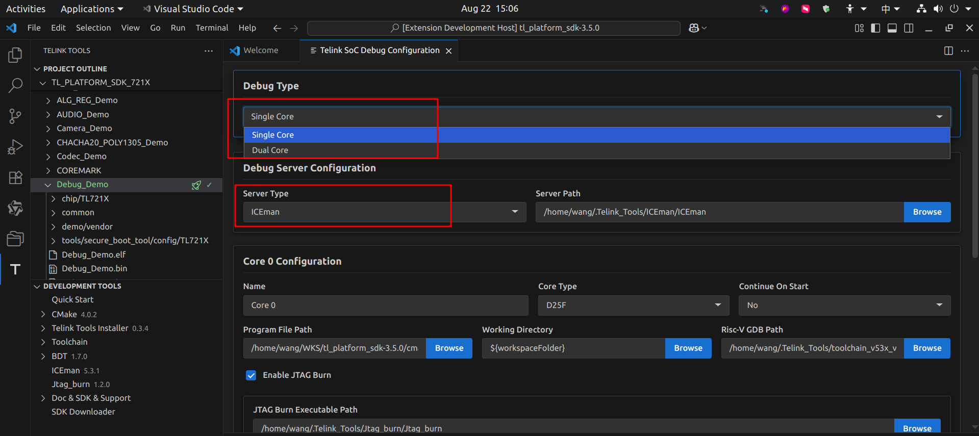 Debug Configuration