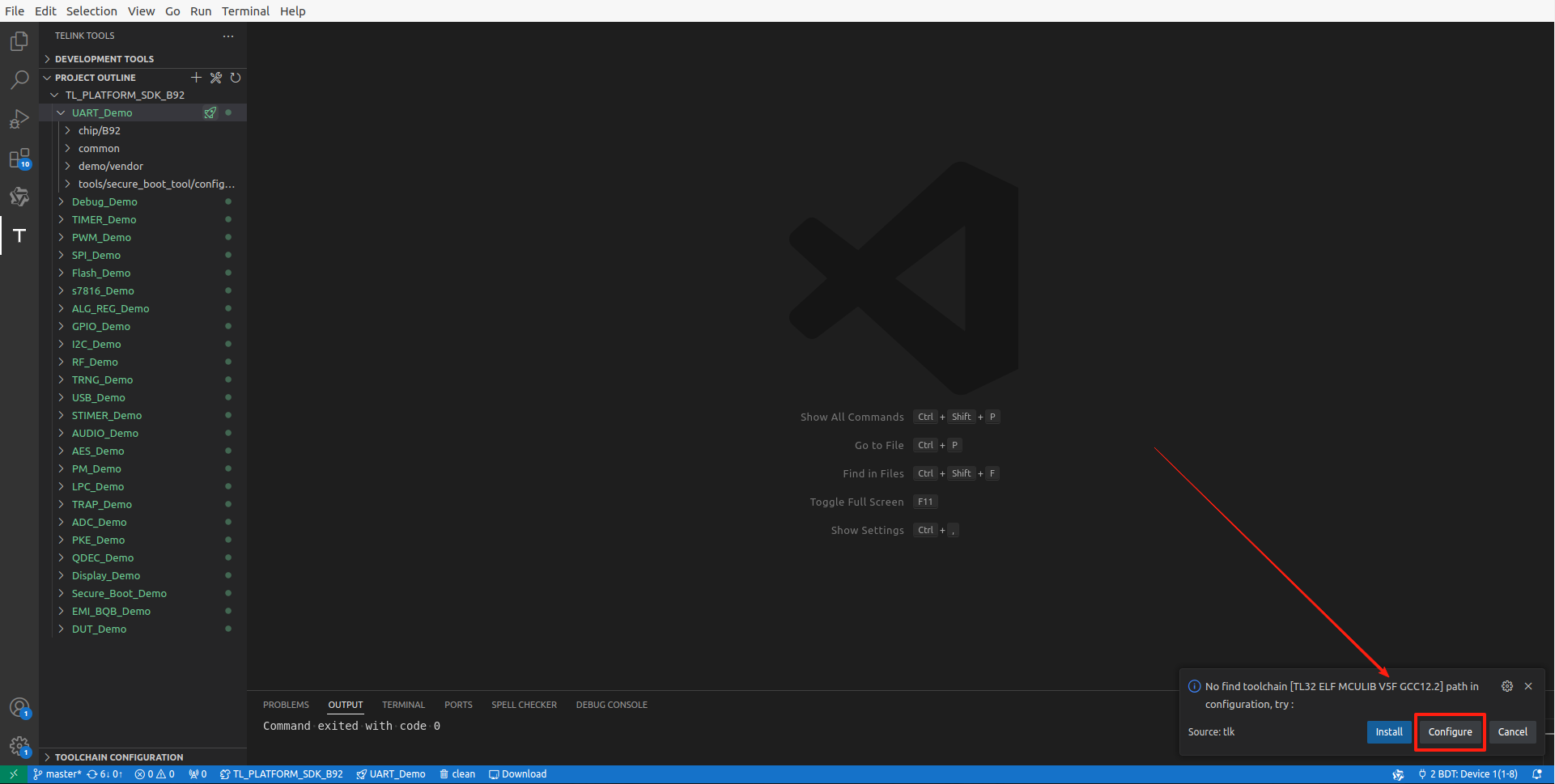点击Configure