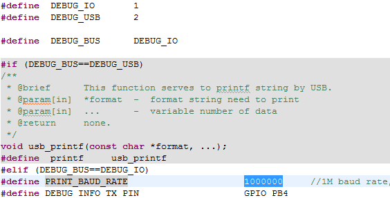 Code of using UART to print